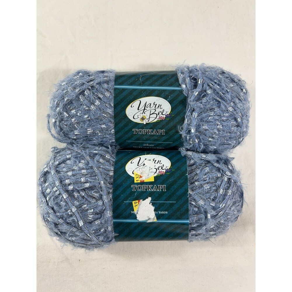 Lot of 2 Yarn Bee TOPKAPI Each 3.5 oz 131 yards Turkey Color #303 Galata NOS